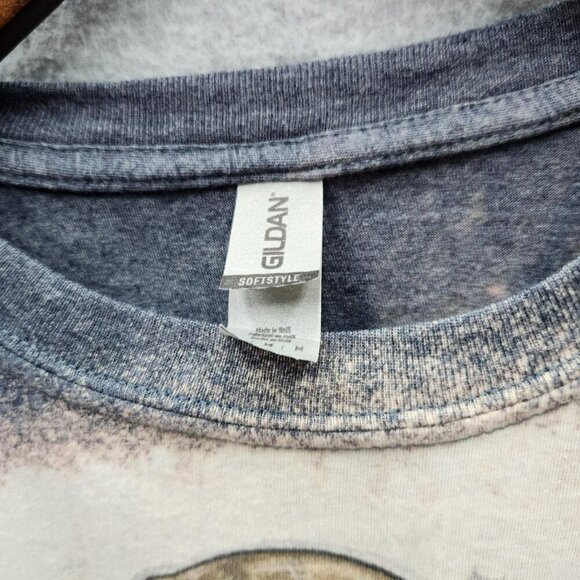 Vintage-Look Gildan Softstyle Halloween Graphic Tee In Distressed Charcoal Gray - Picture 2 of 4